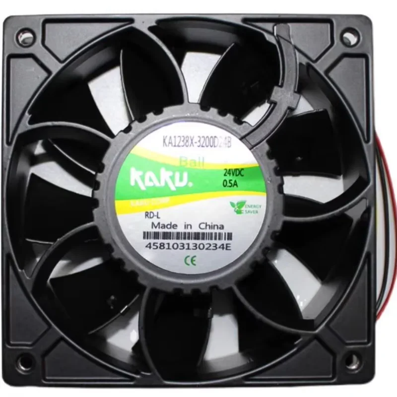Kaku KA1238X-3200D24B DC 24V 0.5A 120x120x38mm 3-Wire Server Cooling Fan