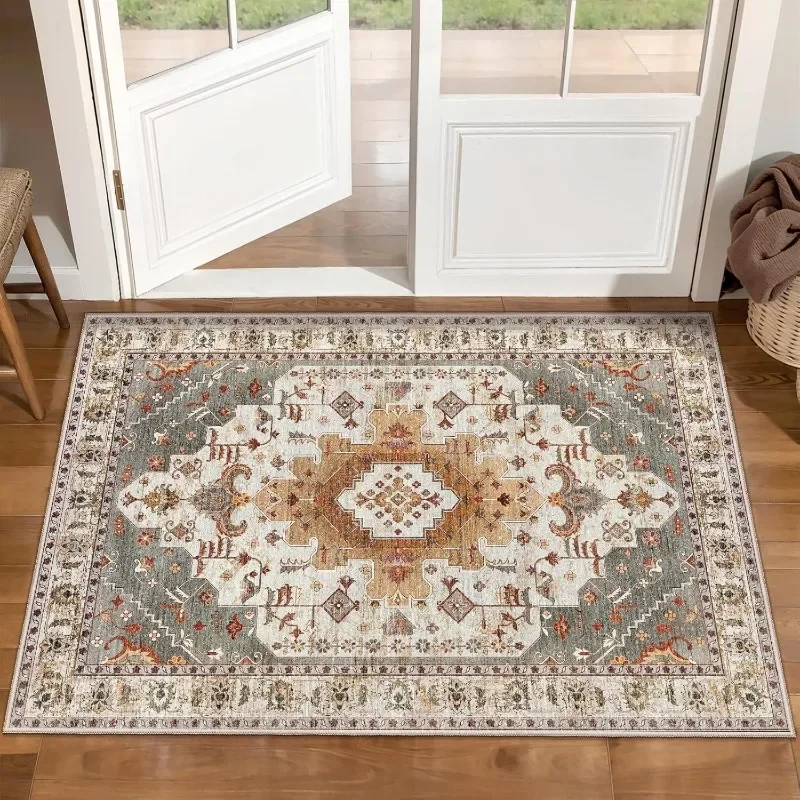 Ethnic Style Small Carpet Bohemian Retro Style Living Room Decoration Bedroom Bathroom Kitchen Entrance Door Mat Household Rug