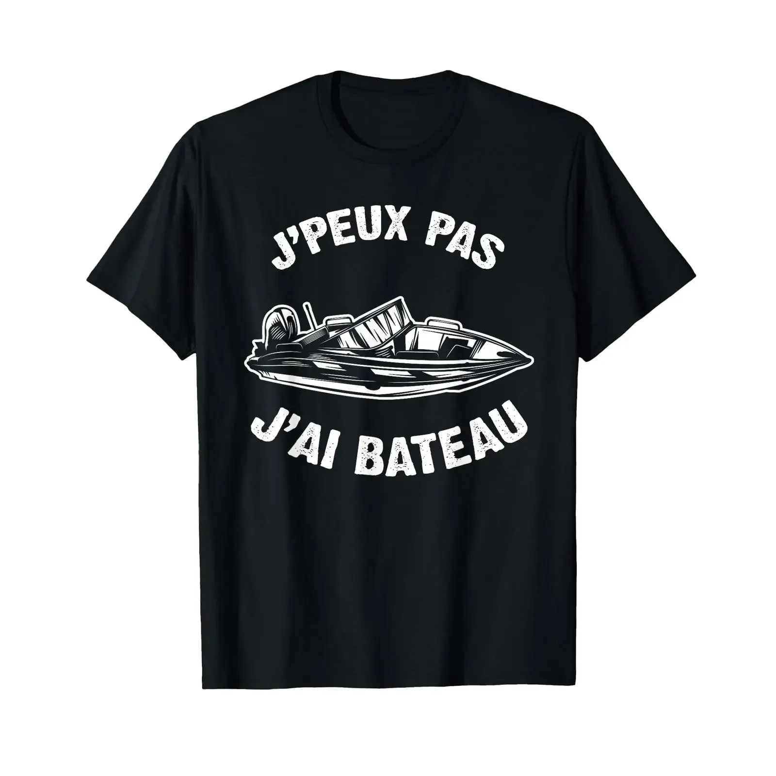 J'Peux Pas J'ai Bateau Humour Funny Boat Sea T Shirt vintage Washed graphic Comfortable Soft Top For Everyday Wear Stylish