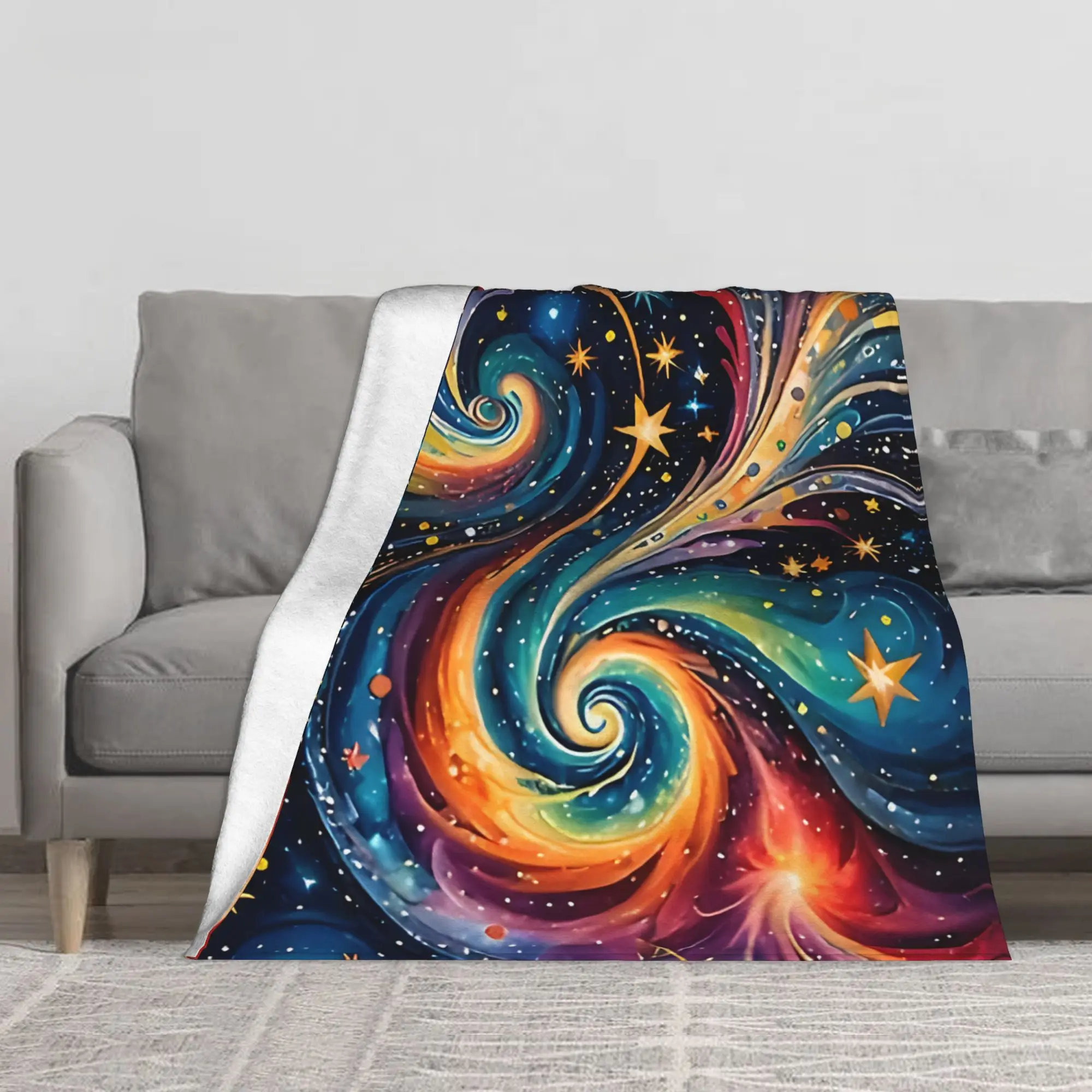 1PC Sparkling Dancing Stars Winter Blankets for Adults Bedding Home Interior Sofa Knee