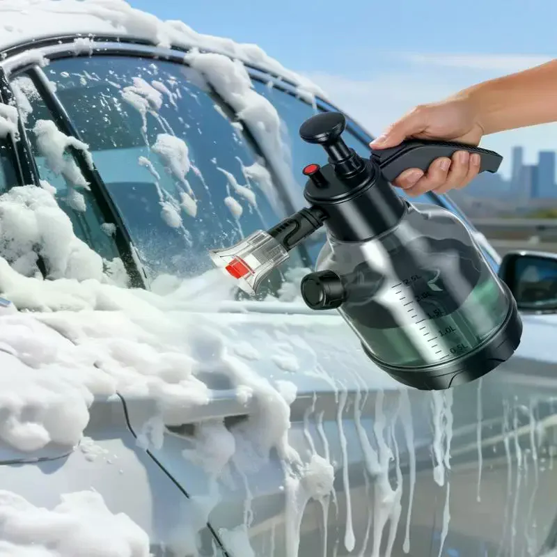 3L Hand Pump Foam Sprayer With 3 Types Of Nozzle Hand Pneumatic Foam Cannon Snow Foam Car Wash Spray Bottle Car Window Cleaning