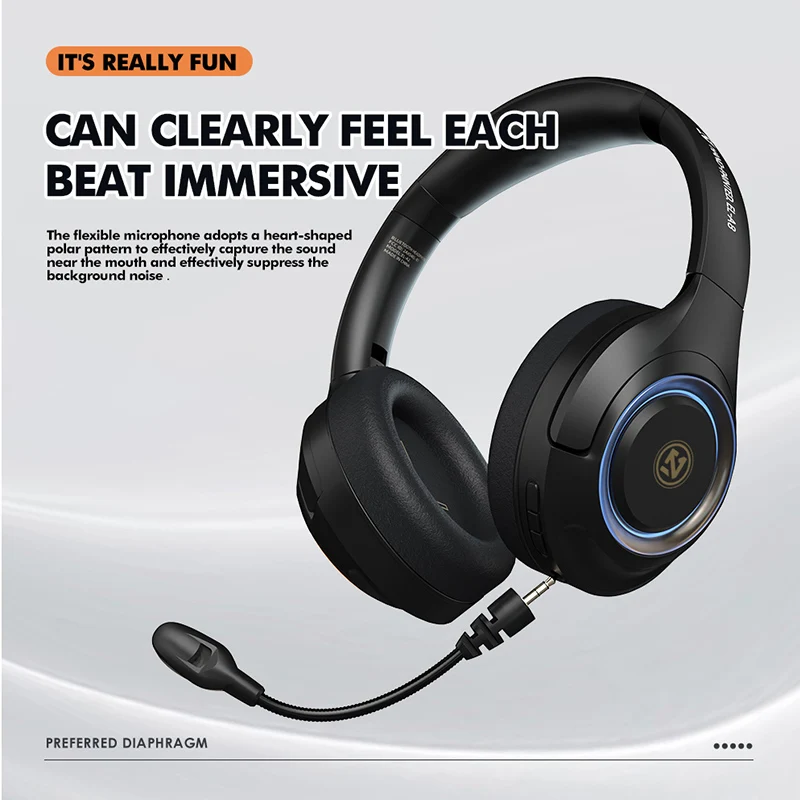A8 Drahtlose Bluetooth-Kopfhörer mit Mikrofon, Noise-Cancelling-Headsets, Stereo-Sound-Kopfhörer, Sport-Gaming-Kopfhörer, unterstützt TF