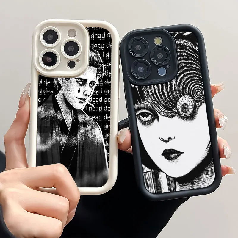 Junji Ito Horror Comics Sky Eye Stairs Soft Silicone Phone Case For Apple iPhone 12 13 Mini 11 14 15 16 Pro Max 7 8 Plus