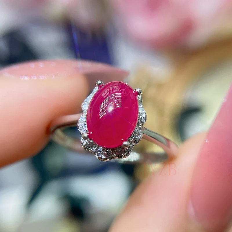 

Custom natural Burmese ruby Japanese delicate retro Royal 925 silver ring birthday gift