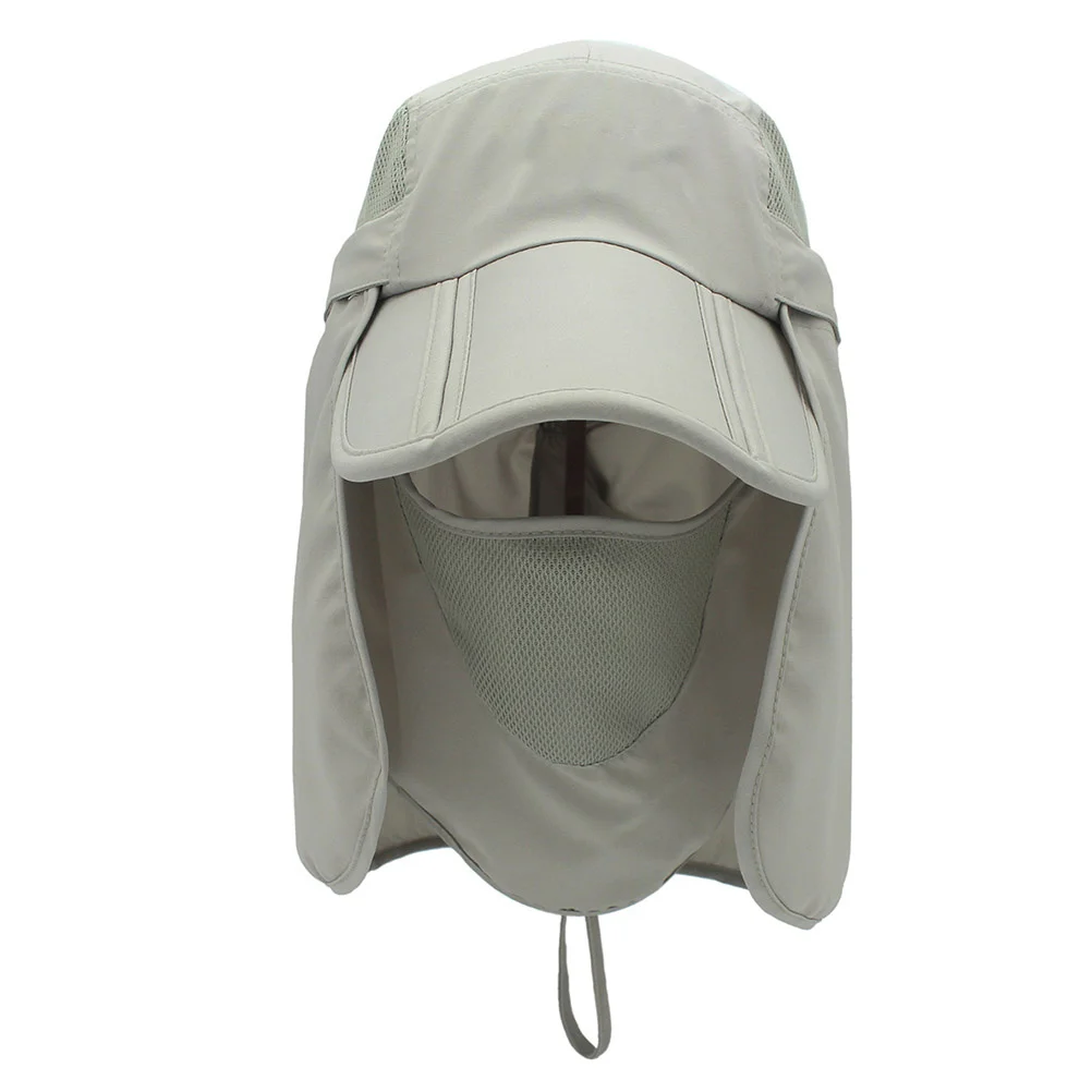 

Light Grey Outdoor Sun Hat Breathable Flap Hat Uv Protection Wide Brim Neck Face Flap for Hiking Fishing Gardening Boating