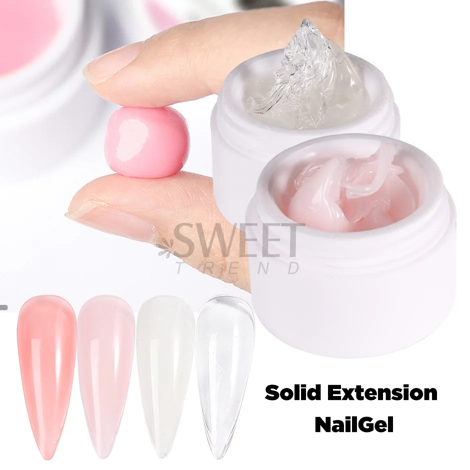 15ml Gel per estensione solido a mano antiaderente Costruzione rapida Intaglio Fiore Nail Art Prolungare Estendere Gel Acrilico Smalto per unghie Manicure