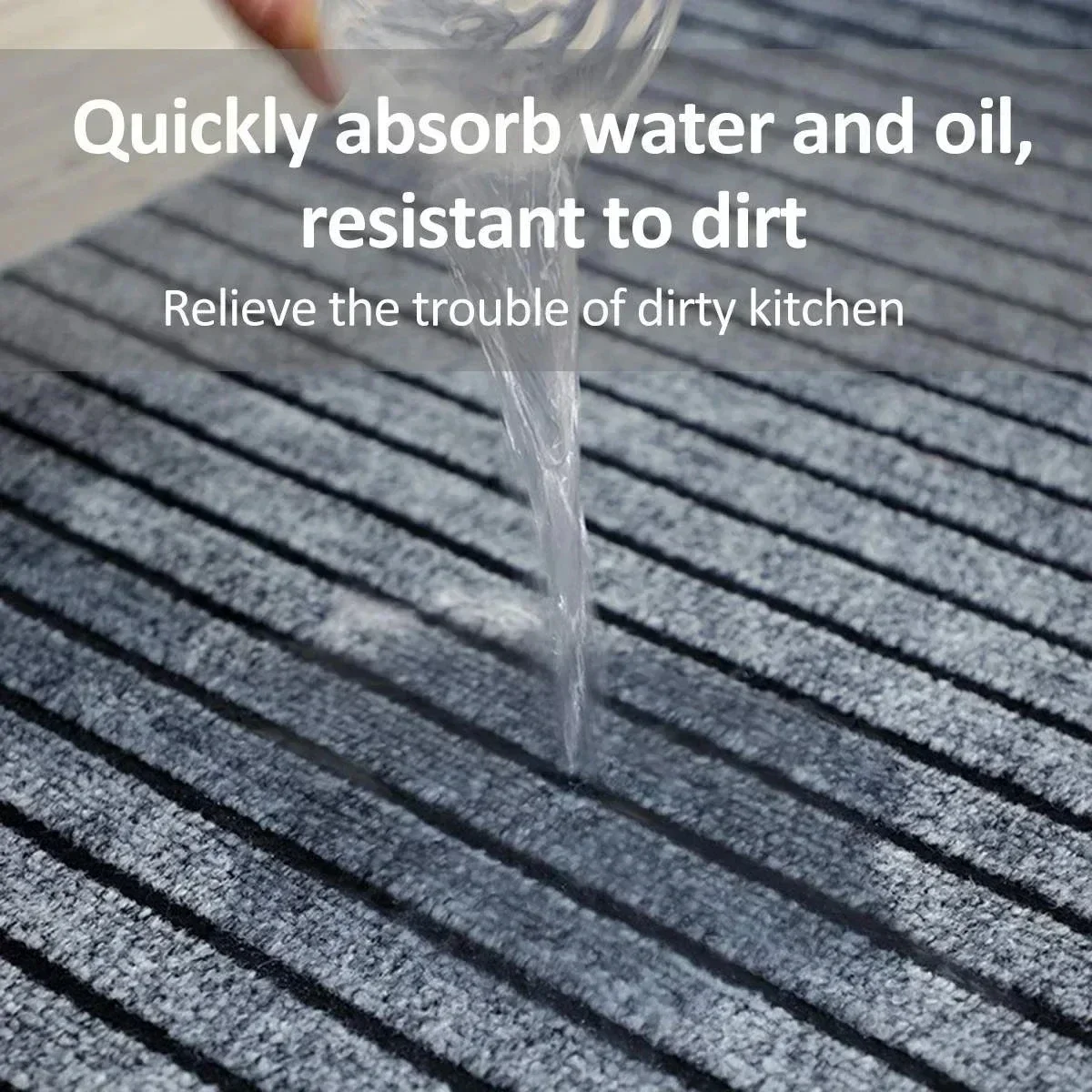 Gestreifter Bodenteppich, Haus-Eingangsmatte, Bodenteppich, Teppich, Haushalt, wasserabsorbierend, rutschfest, Küchenteppiche, Fußmatte für Flur