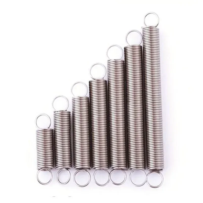 5pc Tension Spring Extension 304 Stainless Steel 1mm Small Dual Hook Wire Diameter 1.0mm OD 10mm Long L25/30/ 55/60/70/80/100mm