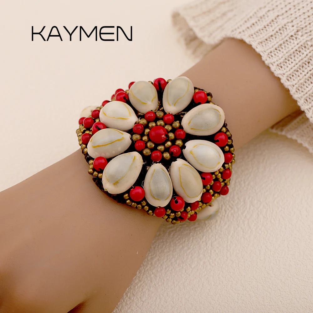 So Beautiful Luxury Turquoise Bracelet Costume Accessory Red Color Statement Artisanal Craftsmanship Shell Bangle Jewelry