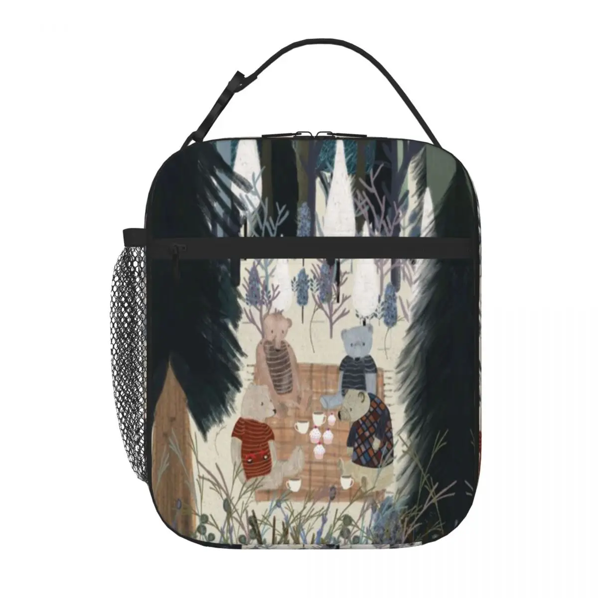 Hot Sale Teddy Bear Picnic Crossbody Food Tote Bag Lawn Dining Adult Lunch Bag