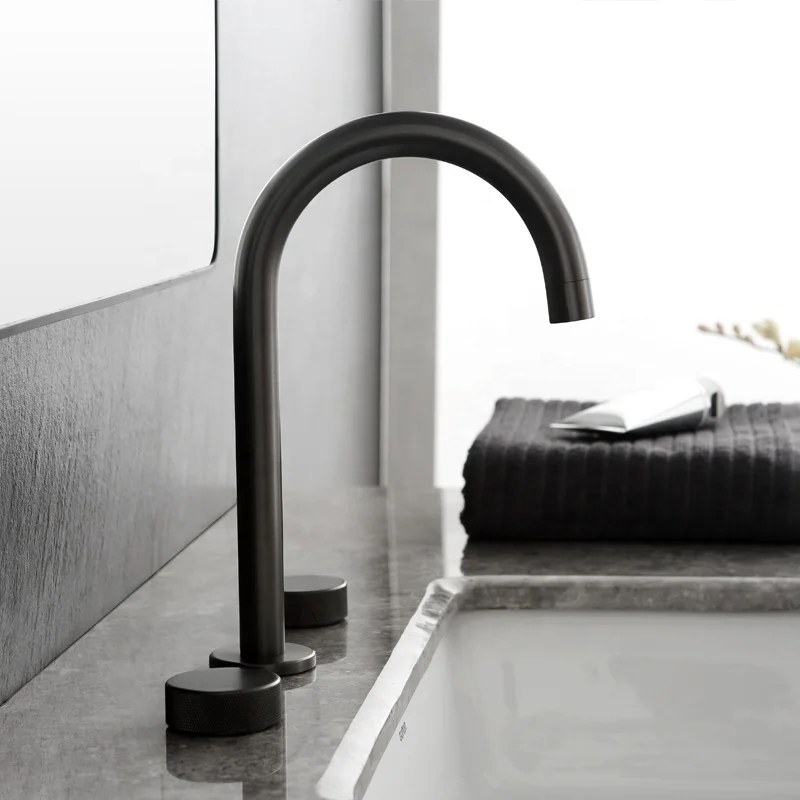 New Arrival Luxury Dual Handle Bathroom Wash Basin Faucet Waterfall Tap Brass for Bathroom