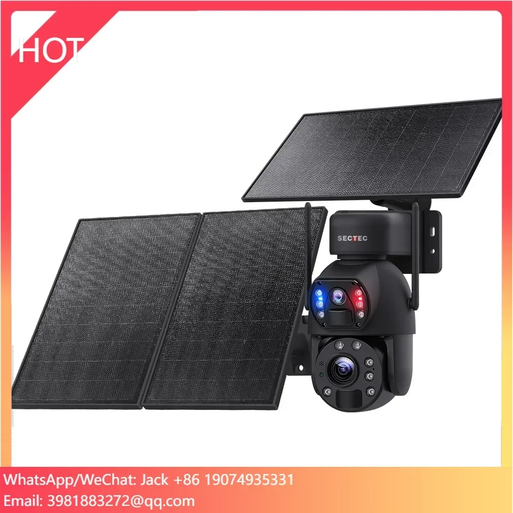 

SECTEC 20X Zoom Dual Lens Hours 3K HD 6MP 4G 30W Waterproof IP Panoramic Outdoor Security PTZ Solar Network Camera Night Vision