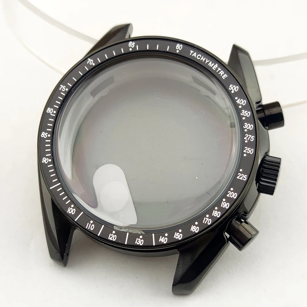 40mm case VK63 case Silver/Black case stainless steel Case For VK63 VK64 Movement Case Watch Accessories Watch Parts Watch case
