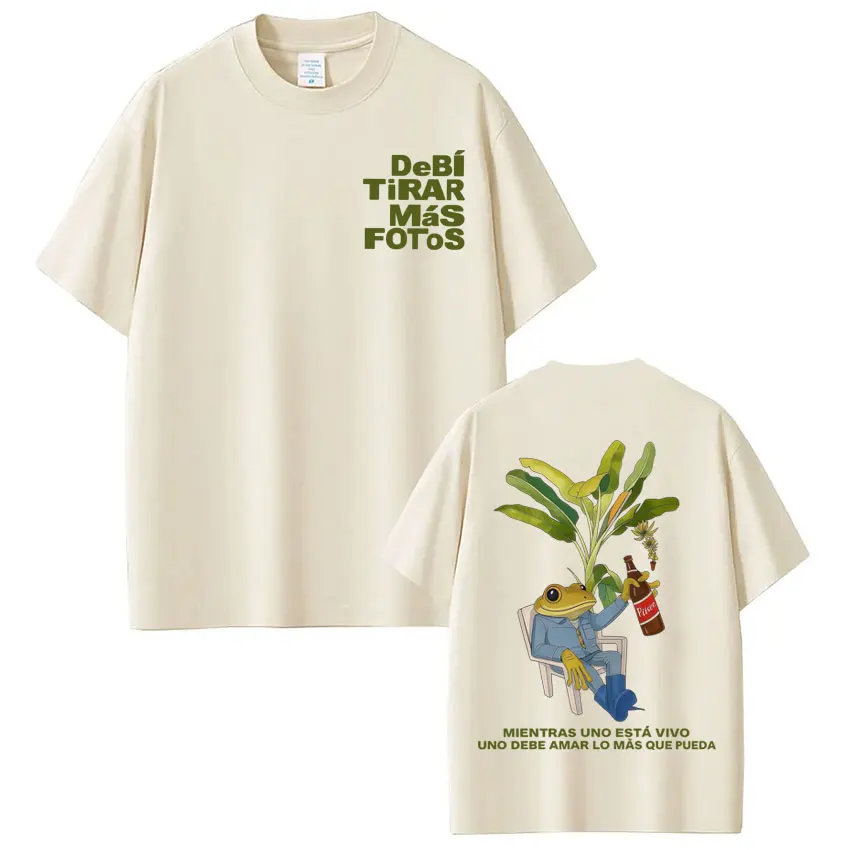 Rapper Bad Bunny T-shirt Debi Tirar Mas Fotos DTMF World Tour T Shirts Men's Women Fashion Vintage Hip Hop Streetwear T-shirts