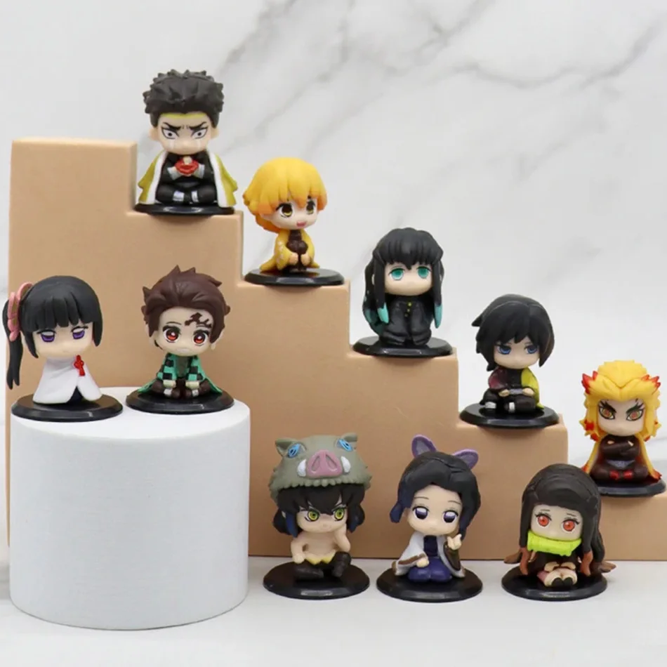 5 Style/ensemble Q Version démon Slayer assis fantôme poupée Tanjiro Nidouzi Inosuke Zenizu Figure figurine film modèle jouets poupée