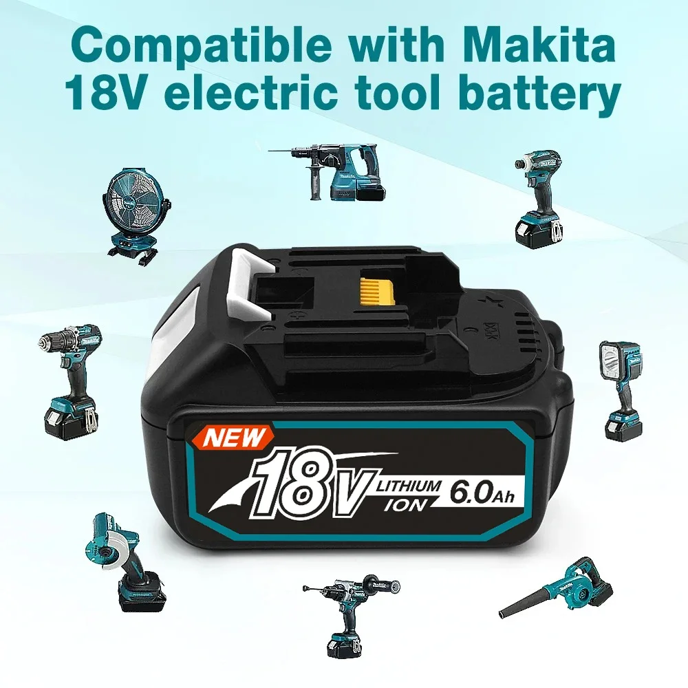 Batterie lithium-ion aste pour Makita, 18V, 6,0 Ah, BL1840, BL1850, BL1830, BL1860B, 3,0 Ah, 5,0 Ah, 6,0 Ah, Original, 18650