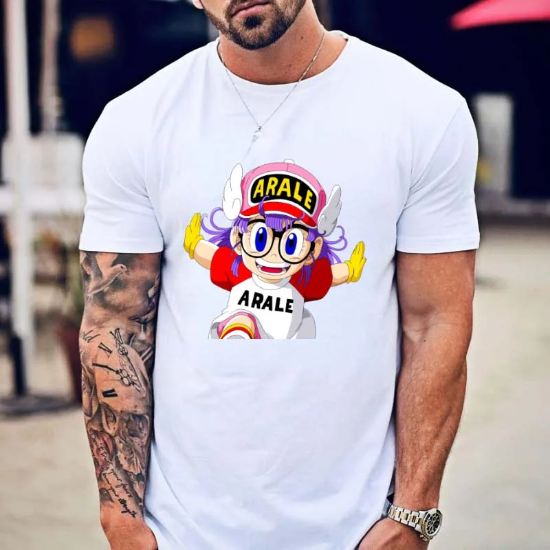 Fashion Arale T-shirt Printed Dr Slump Anime Cotton Dr Slump Toriyama Anime Manga 80s90s Cute Robot T-Shirt Women men Clothing