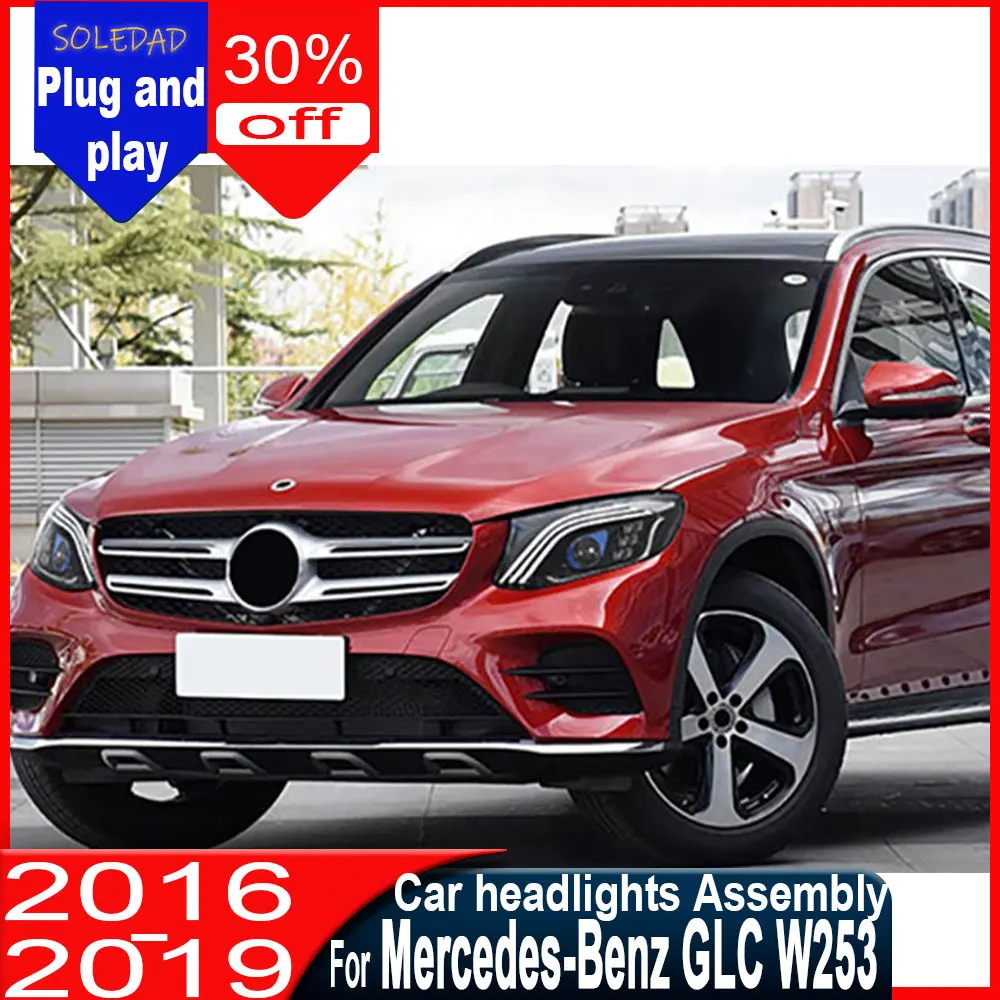 Car headlights For Mercedes-Benz GLC W253 2016-2019 Headlight Assembly Conversion to Maybach-Style LED Daytime Running Lights