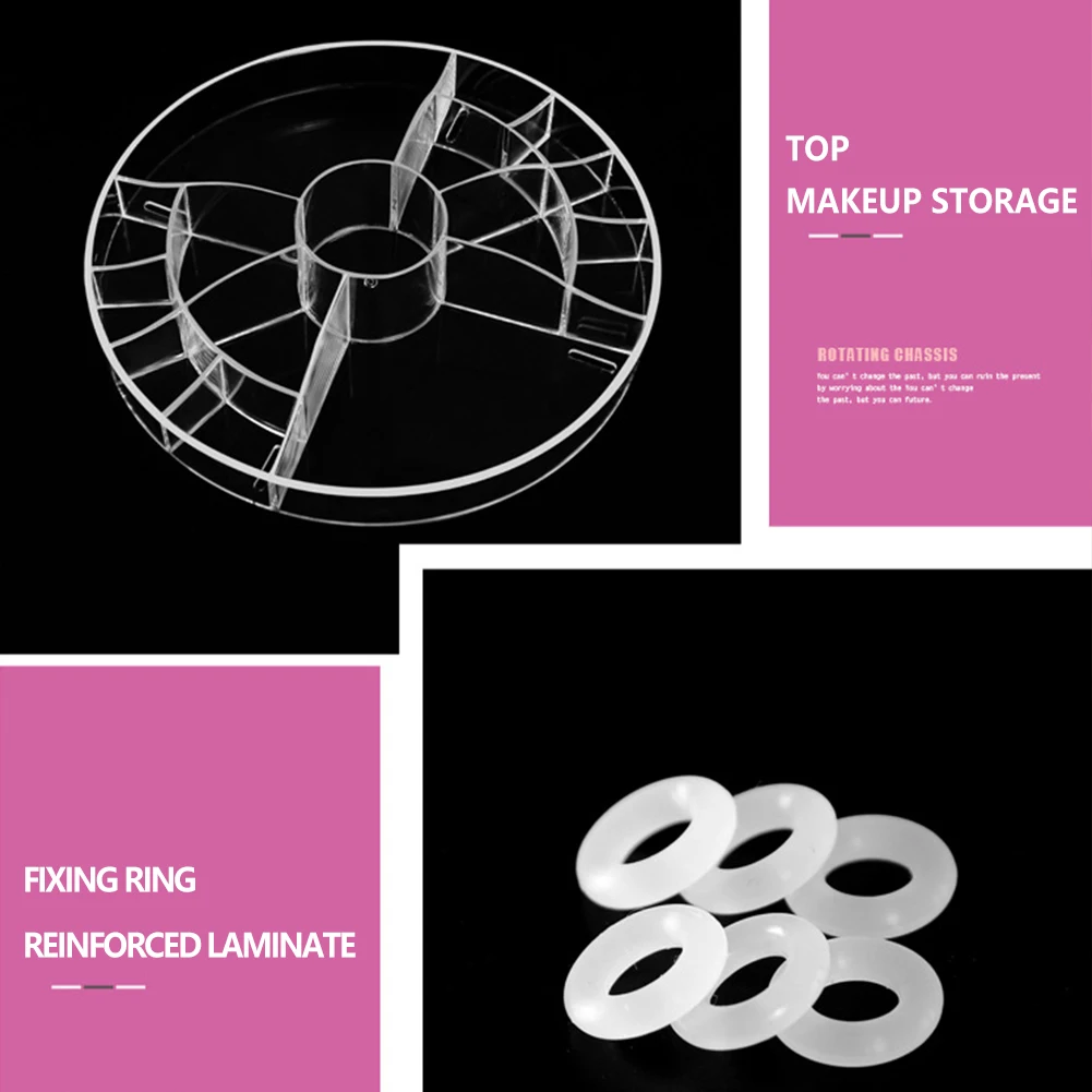 منظم تخزين مستحضرات التجميل الشفاف من البلاستيك، صندوق حامل للعناية بالبشرة وأحمر الشفاه قابل للدوران، رف عرض مكتبي لتغليف المجوهرات #1