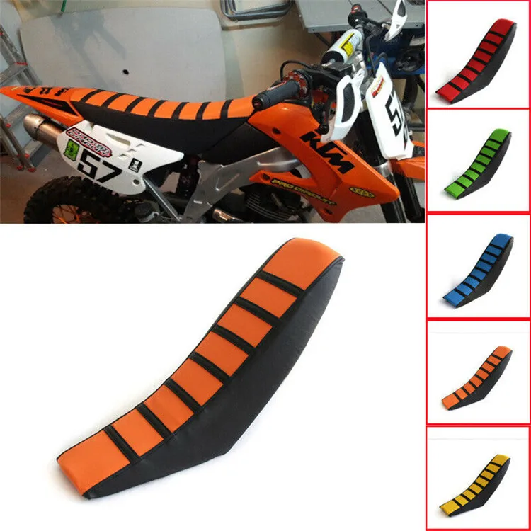 

NonSlip Waterproof Motorcycle Seat Cover Vibrant RedBlue Extended Length Fits SXF EXC XCF KXF YZF WR CRF Durable PU