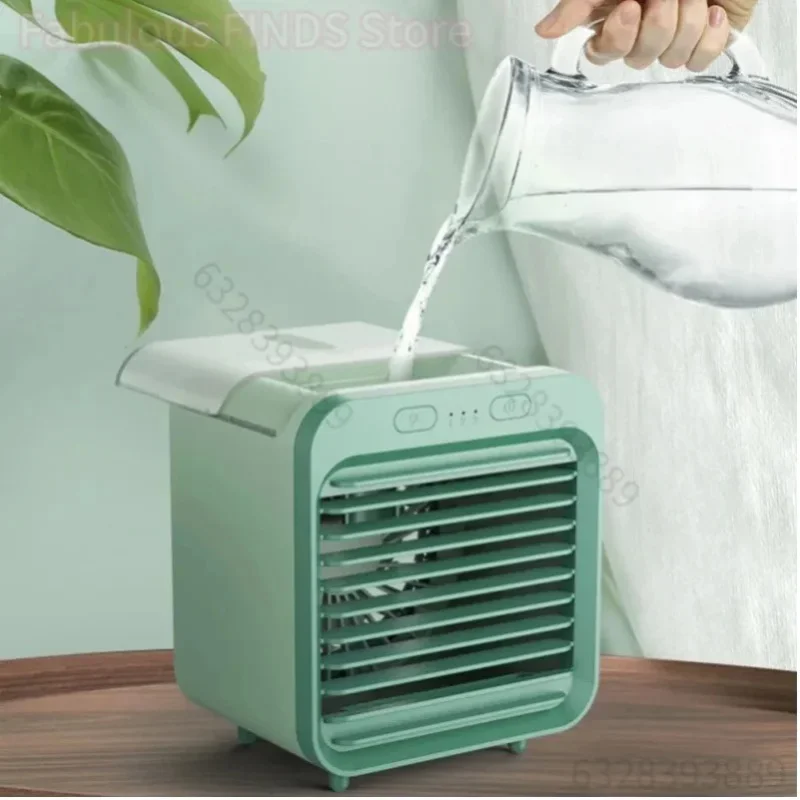 Neuer tragbarer, über USB aufladbarer Mini-Klimaanlagen-Ventilator mit 3 Geschwindigkeitsstufen, Luftkühlungsventilator, Büro-Tischventilator