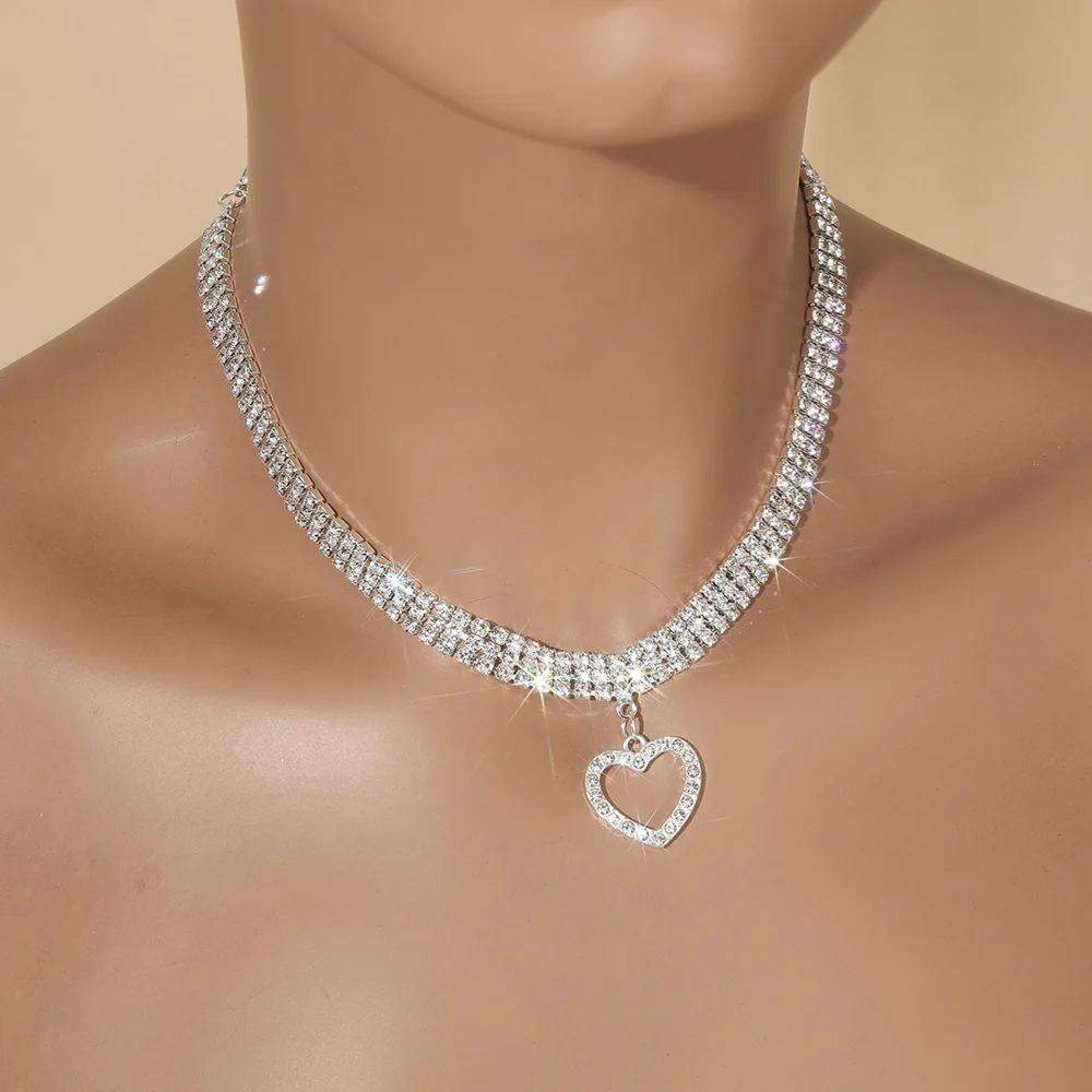 Zcompresses-Colliers rectangulaires de la présidence pour femmes, tour de cou de luxe, pendentif coeur géométrique clair, bijoux de fête de banquet sexy, mode coréenne