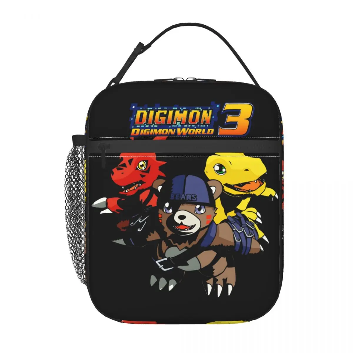 Sac à déjeuner Digimon Anime Courage pour filles, boîte à déjeuner imprimée, sac isotherme de voyage amusant, sac fourre-tout portable en Oxford pour aliments