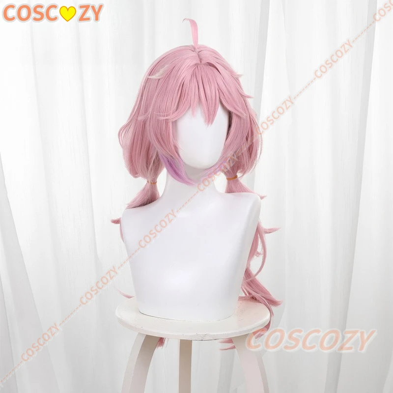 Game Wuthering Waves Encore Cosplay Wig Pink Mixed White Color Cos Wigs For Women Heat Resistant Wig Synthetic Hair