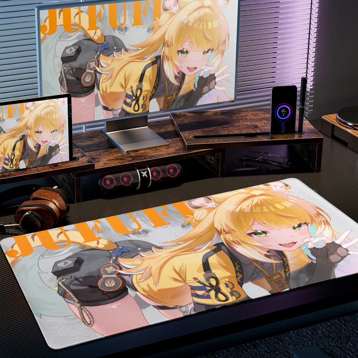 New Game ZZZ Jufufu Character Cartoon Mouse Pads Gaming Locking Edge Mats Zenless Zone Zero Keyboard XXL Anime Girls Rubber Rugs