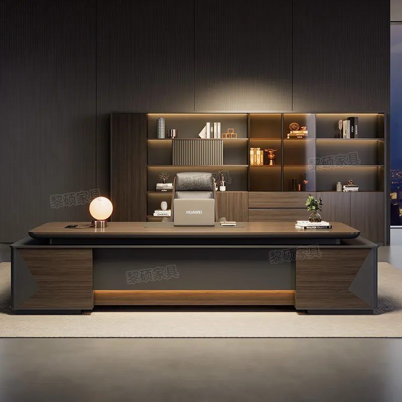 Boss desk, high-end desk, chairperson, president manager, office furniture, table and chair combination