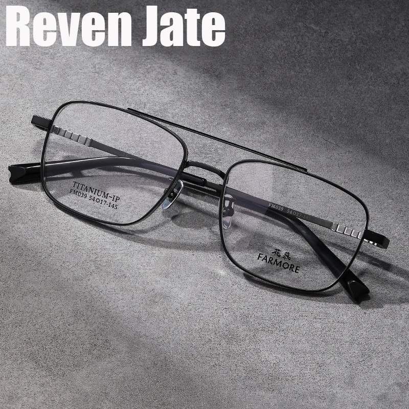 Reven Jate FM039 Pilot Optical Glasses Pure Titanium Frame Prescription Eyeglasses Rx Men Glasses for Male Eyewear