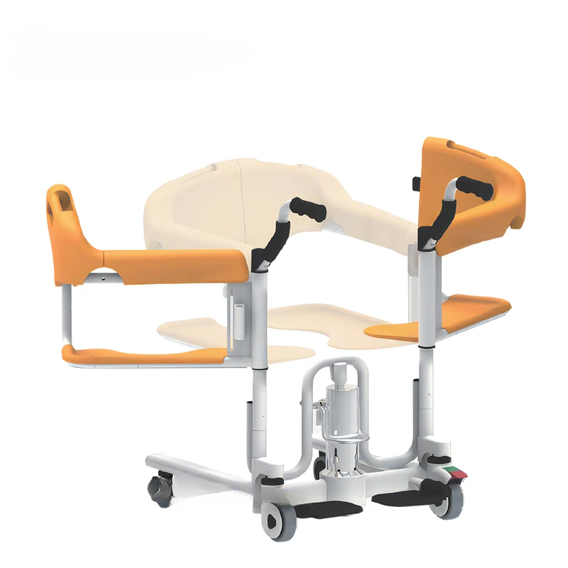 Bathroom hydraulically toilet transfer device elderly hydraulical patient transfer chair with commode for disabled