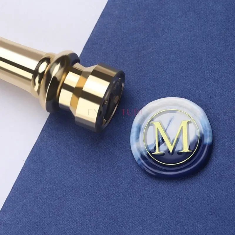 15mm Mini mosiężny stempel woskowy zastępujący głowice z rączką litera alfabetu A-Z do DIY karty koperty prezenty ślubne Scrapbooking