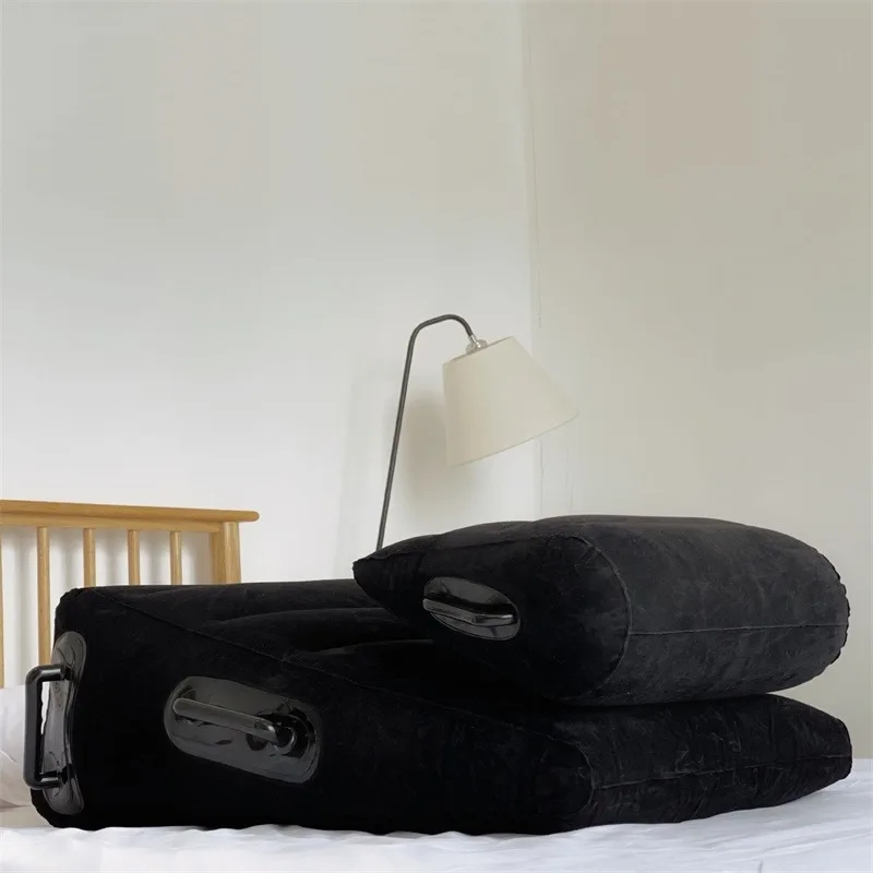 2 PCS Inflatable Pillow Ramp Combination Pad Bed Air Mattress Triangle Wedge Cushion Mount Sofa Set Flocking Furniture