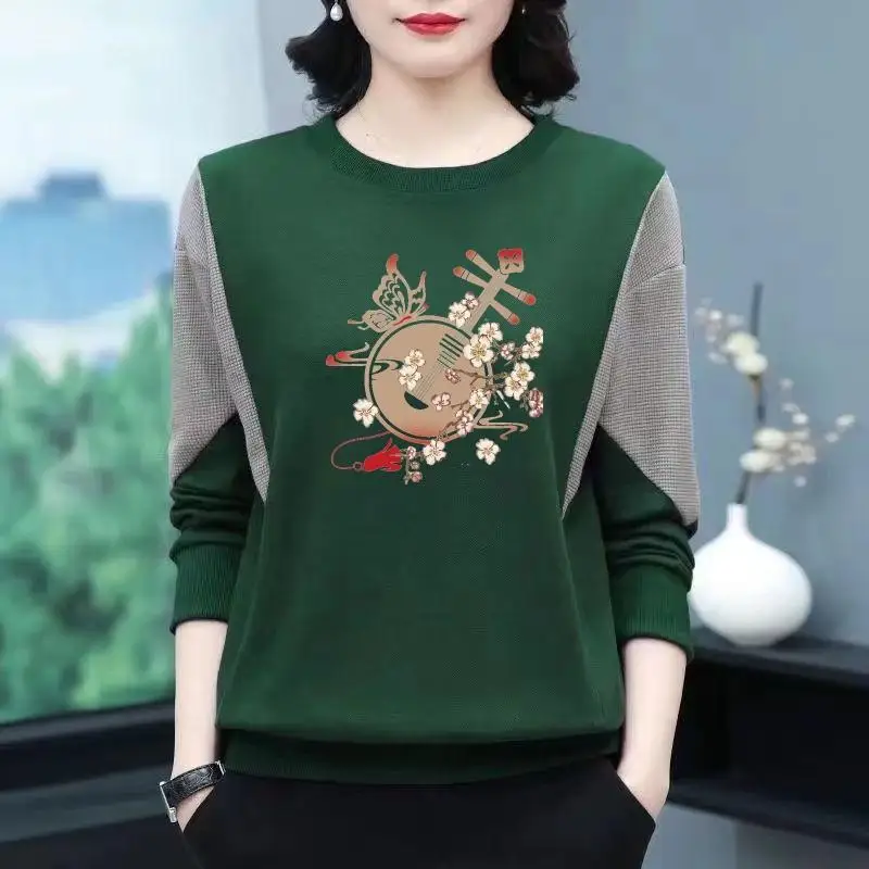 

Thickened Fleece Long Sleeve Base Shirt Women's Versatile Long Sleeve German Velvet Top Mommy Style Middle-Aged And Elderly N...