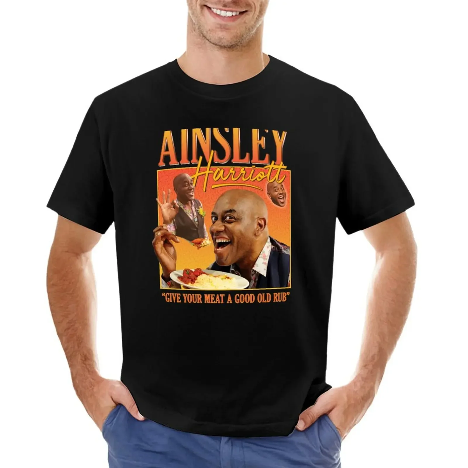 Ainsley Harriott Homage Tee Top Vintage Retro Funny 90s Icon Mens Womens T-shirt quick-drying korean fashion mens t shirts pack