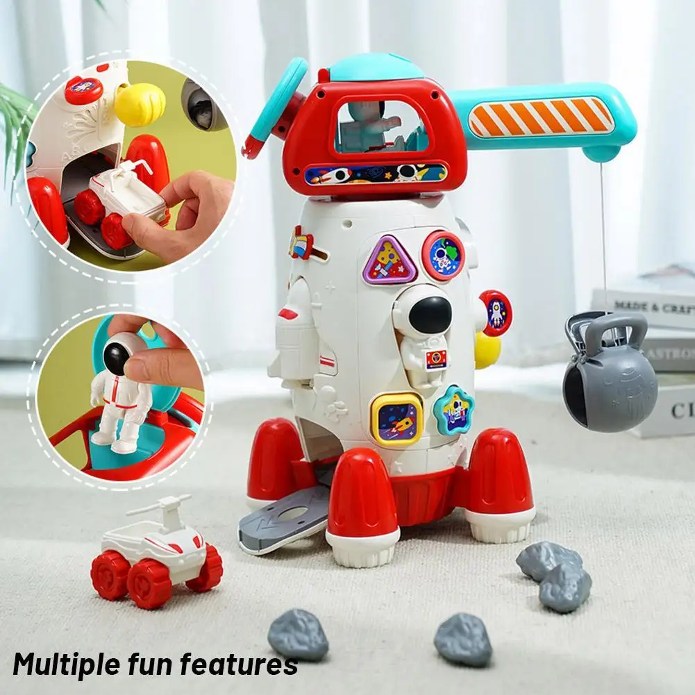 ABS Space Shuttle Adventure Building Kit Puzzle Children Crane Electric Toy Creative Astronaut Outer Space Exploration Base