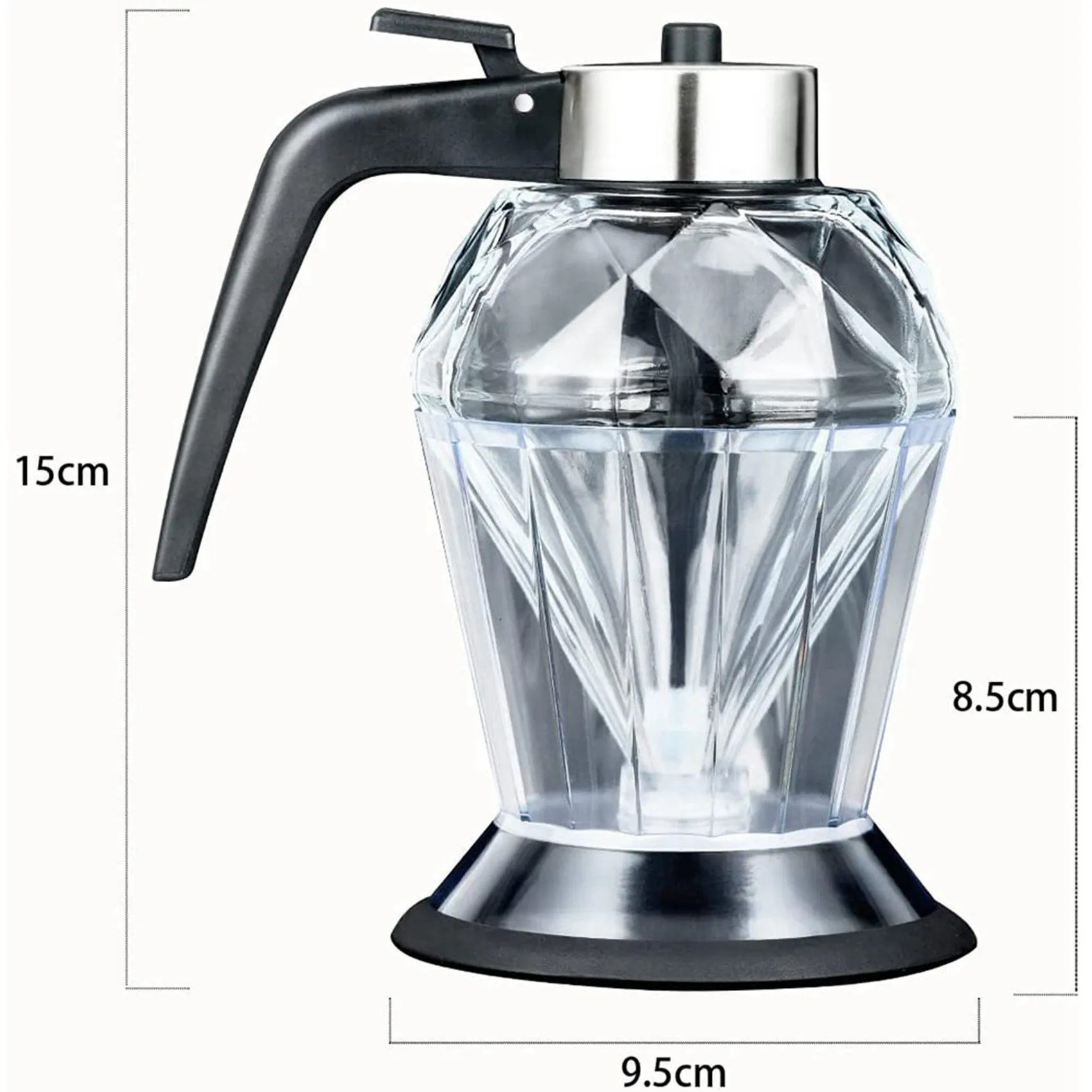 PZHI-2X Olive Oil Dispenser Glass Bottle, Honey Jar Dispenser, Glass Cruet Bottle For Kitchen, Non-Drip Oil Pot With Stand