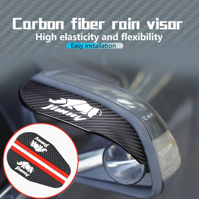 

Suzuki Jimny Car Side Mirror Rain Guard, Carbon Fiber Texture Rain Shield, Eyebrow Protector