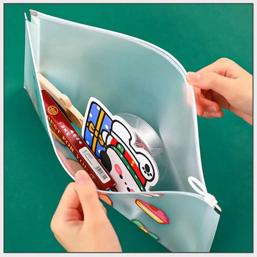 Transparent School Stationery Pencil Case Test Paper Snowman Information Pack File Folder Documents Filling Bag PP File Bag