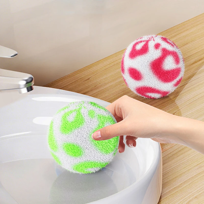 Creative Soft Desktop Cleaning Ball No Shedding Cleaning Tool Washbasin Faucet Brush Bathtub Washbasin Cleaning Ball for Home