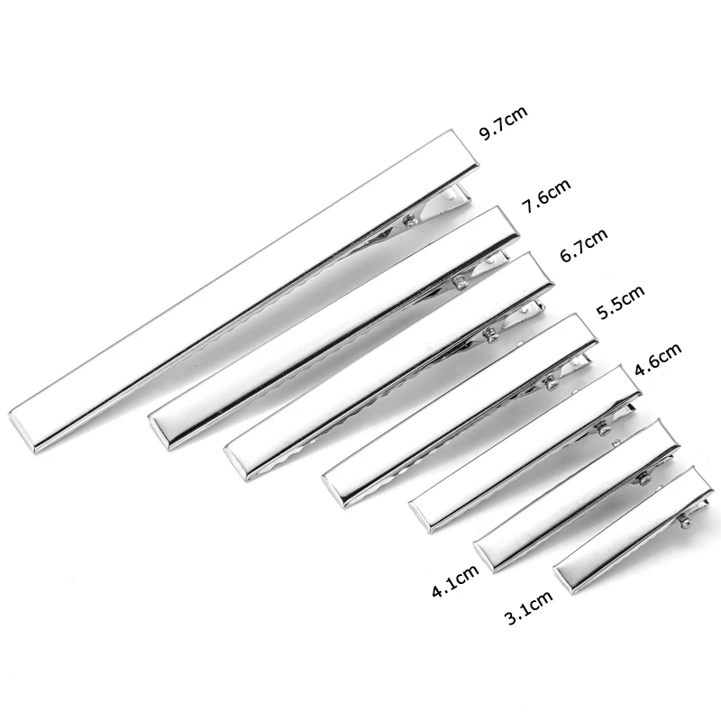 مشابك شعر من التمساح لصنع المجوهرات بنفسك ، ذهب KC ، روديوم ، لون أسود ، قاعدة دبوس شعر فارغة ، مواد إكسسوارات شعر ، V157 ، 10