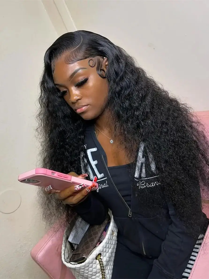 

Deep Curly Lace Front Human Hair Wigs For Women Pre Plucked Water Wave 13x4 13x6 HD Transparent Lace Frontal Wig 100% Human Hair