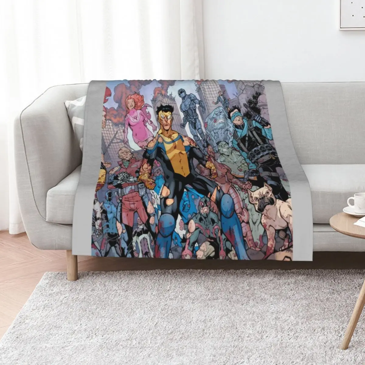 Invincible Throw Blanket valentine gift ideas Personalized Gift Bed linens bed plaid decorative blankets and throws Blankets