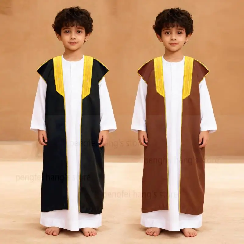 

Eid Arabic Boy Robe Muslim Dress Child Islam Dubai Saudi Abayas Abaya Kaftan Tradition Clothes Amadan Jubba Thobe Prayer Robes