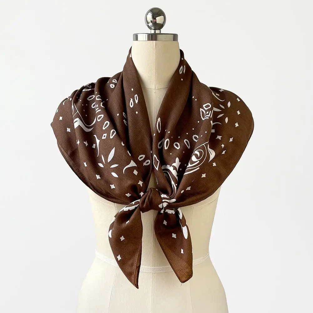 

Fashion Paisley Women Head Scarf Printed 90cm Female Shawl Wrap Soft Versatile Stylish Silk Scarves Summer Accessories