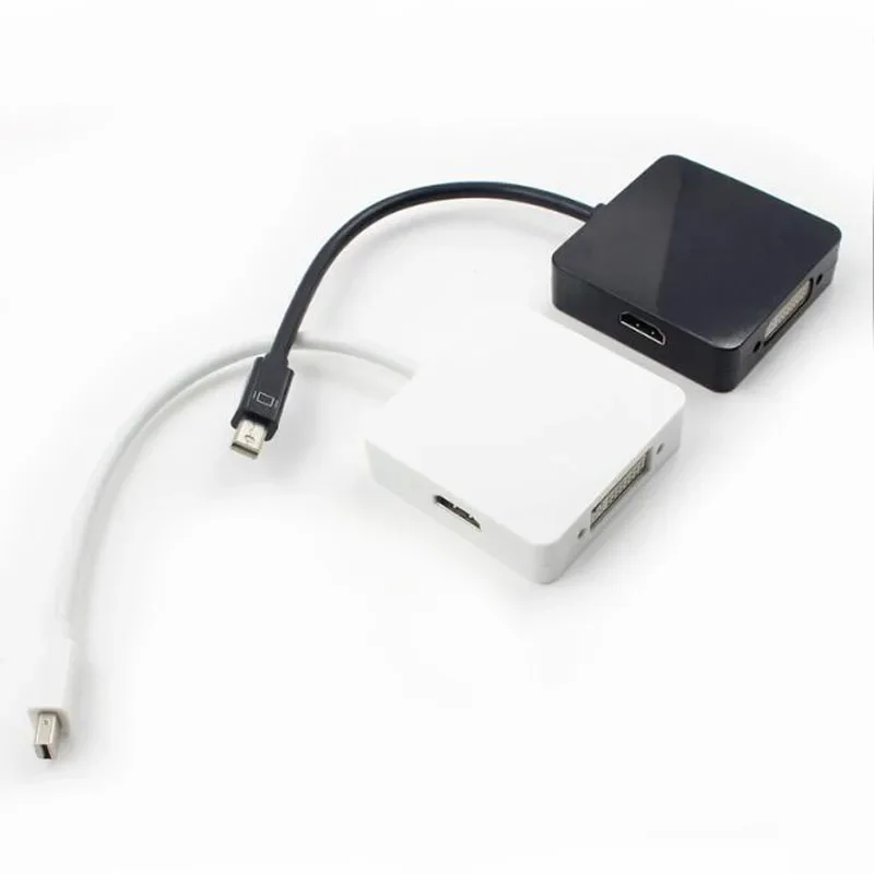 Mini DP 3 in 1 DisplayPort Thunderbolt to HDMI-compatible /DVI/VGA Display Port 3IN1 Cable Adapter for iMac Mac MacBook Pro Air