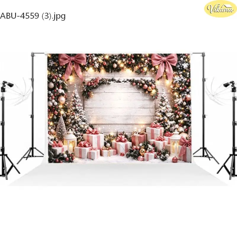 VIKAMA Mrs Claus Kitchen Cookies Winter Photo Backdrop Banner for Xmas Party Studio Photography Booth Background Home Decor