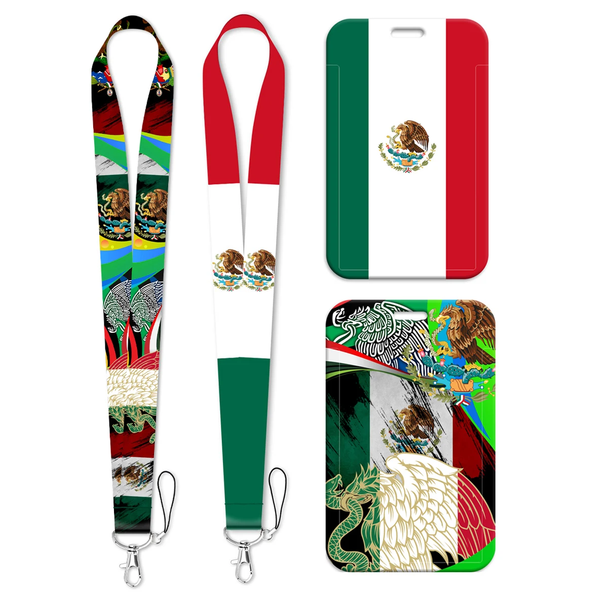 Mexican Flag Credential Holder Eagle Lanyard Flags Neck Strap for Key ID Card Phone Straps Badge Holder Key Ring Accessories