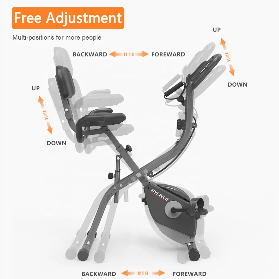 Foldable Home Fitness Exercise Bike Backrest Fitness Bike Indoor X-bike Magnetic